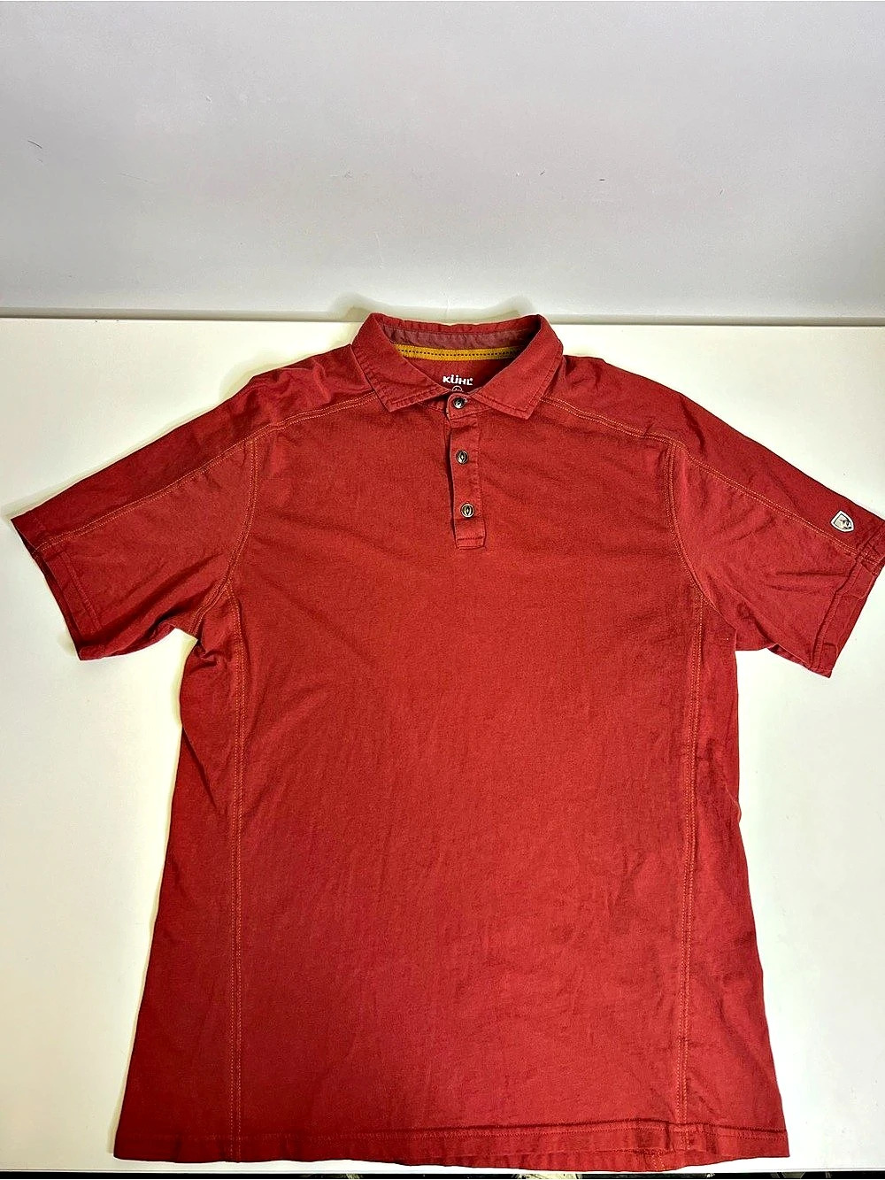 Kuhl Wayfarer Polo Men's Polos Red & Gray Large